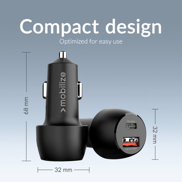 Mobilize Car Charger Usb + Usb-C 48W With Pd/Pps And Qc Black - Afbeelding 2