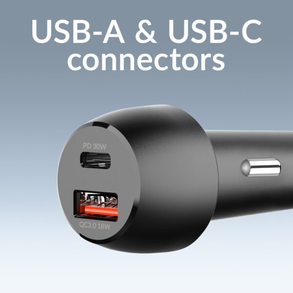 Mobilize Car Charger Usb + Usb-C 48W With Pd/Pps And Qc Black - Afbeelding 3