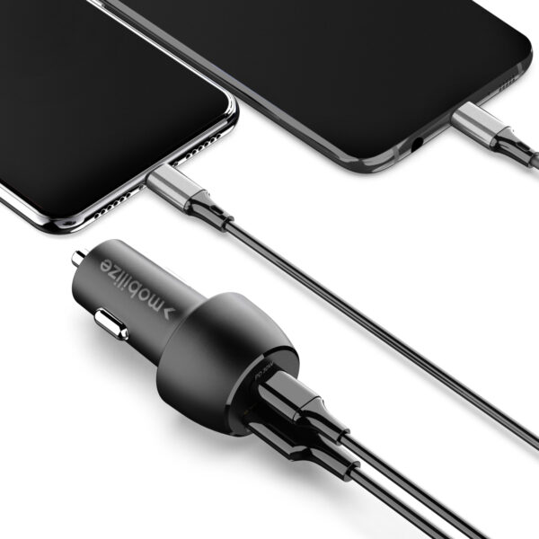 Mobilize Car Charger Usb + Usb-C 48W With Pd/Pps And Qc Black - Afbeelding 5