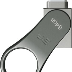 Silicon Power C80 Dual Usb Pendrive Mobile 64Gb Usb-C Grey