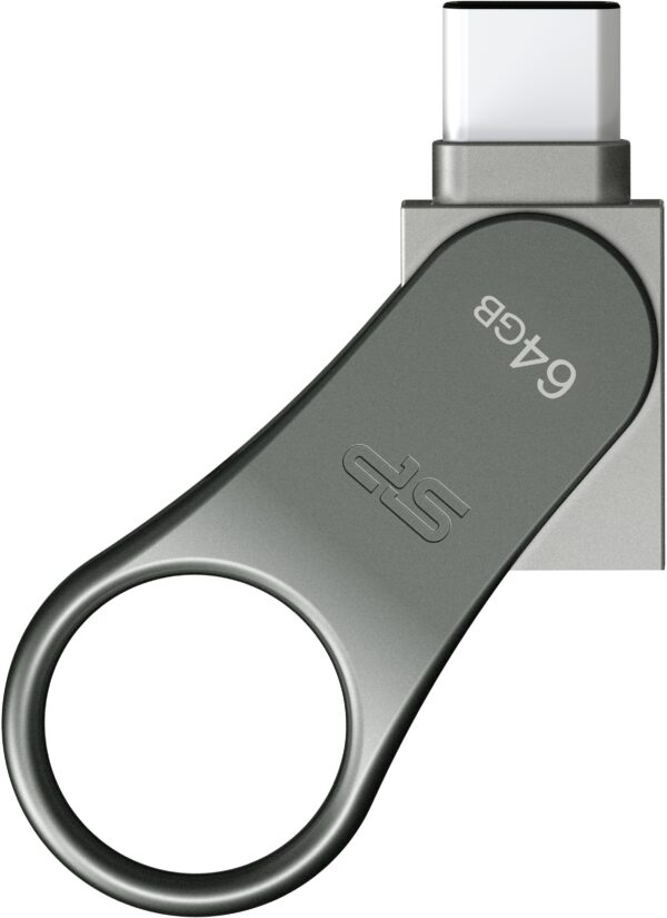 Silicon Power C80 Dual Usb Pendrive Mobile 64Gb Usb-C Grey