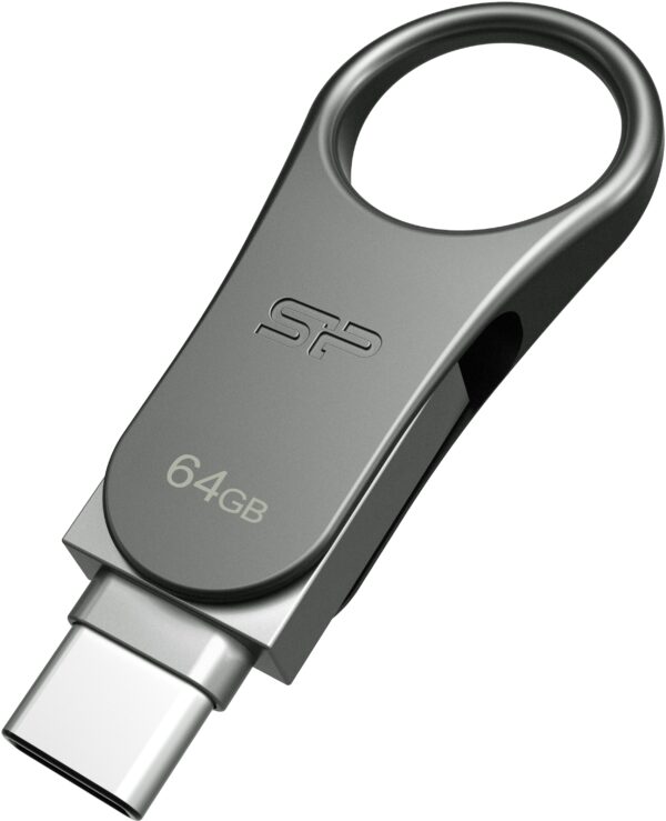 Silicon Power C80 Dual Usb Pendrive Mobile 64Gb Usb-C Grey - Afbeelding 3