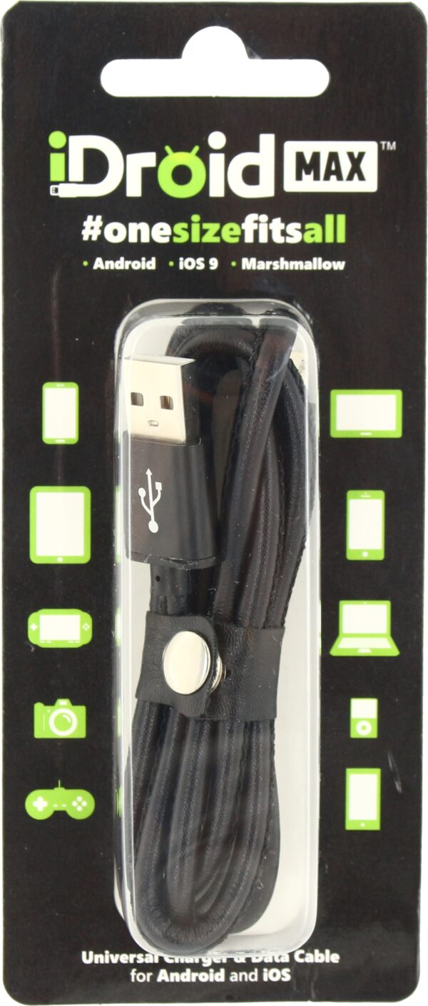 Idroid Max Universal Charging And Data Cable Black - Afbeelding 5