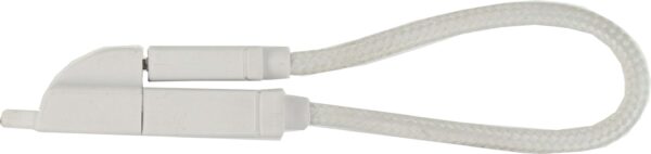 Keymate Charge/Sync Keychain Cable Nylon Braided Lightning White - Afbeelding 3