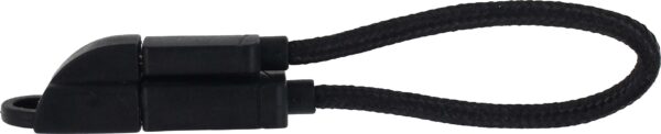 Keymate Charge/Sync Keychain Cable Nylon Braided Micro Usb Black - Afbeelding 3