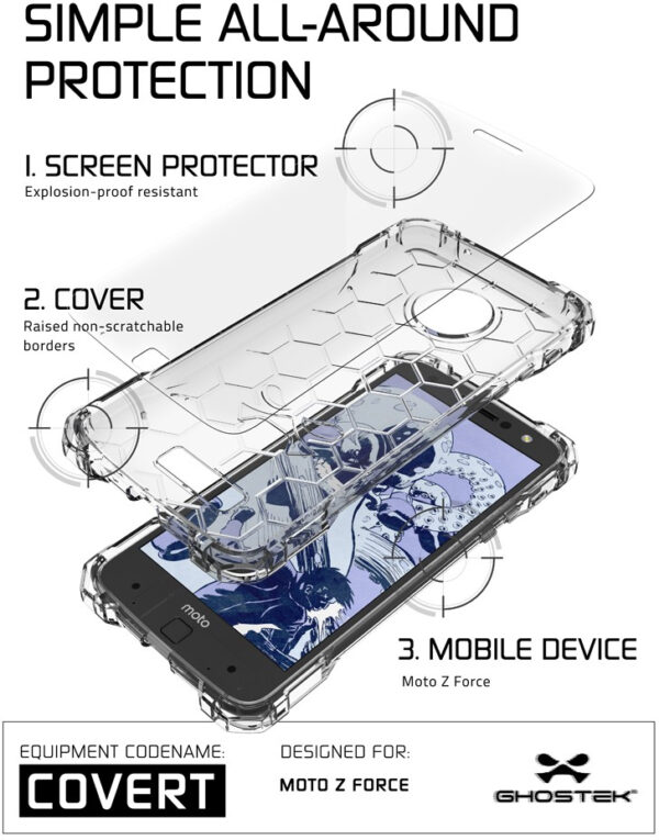 Ghostek Covert Protective Case Motorola Moto Z Clear - Afbeelding 3