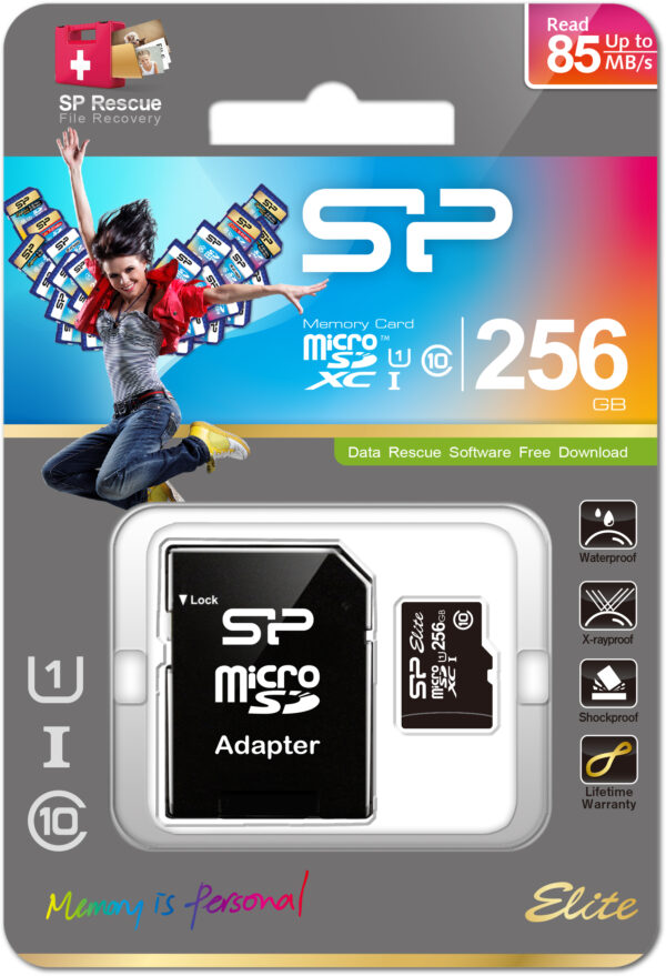 Silicon Power Micro Sdhc Incl. Sd Adapter 256Gb Uhs-1 Class 10