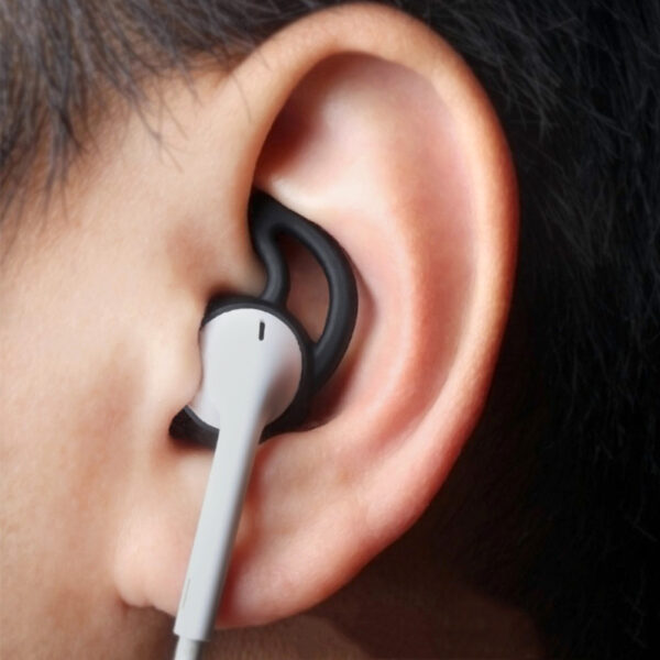 Xccess Silicone Earbuds With Ear Hook For Apple Earpod/Airpod Black - Afbeelding 2
