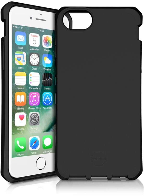 Itskins Level 2 Spectrumsolid For Apple Iphone 6/6S/7/8/Se (2020/2022) Plain Black - Afbeelding 2