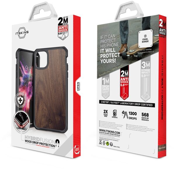 Itskins Level 2 Hybridfusion For Apple Iphone 11 Pro Max Dark Wood - Afbeelding 10