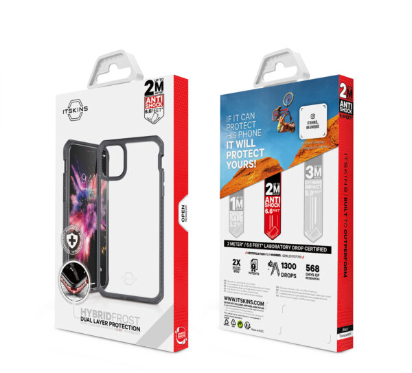 Itskins Level 2 Hybridfrost For Apple Iphone 11/Xr Transparent Black - Afbeelding 10