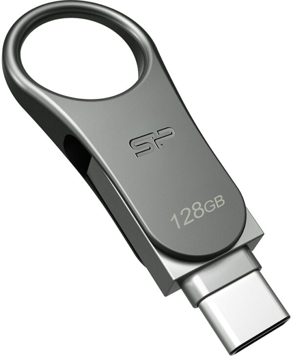 Silicon Power C80 Dual Usb Pendrive Mobile 128Gb Usb-C Grey - Afbeelding 2