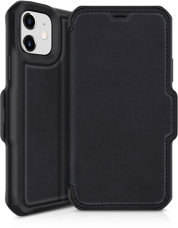 Itskins Level 2 Hybridfolio Leather For Apple Iphone 12 Mini Pure Black - Afbeelding 2