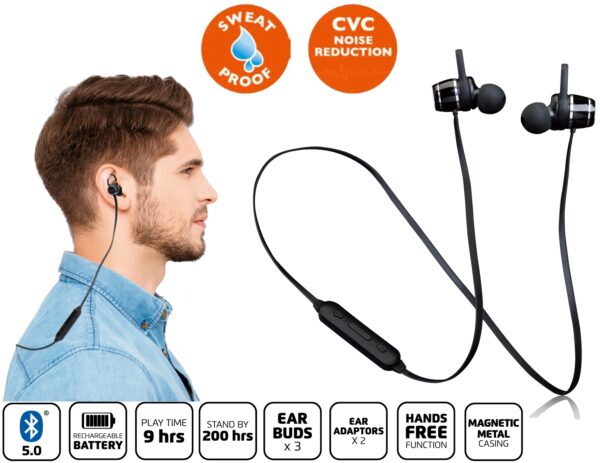 Lenco Epb-030 Lenco Sweatproof Bluetooth Stereo Headset Black - Afbeelding 6