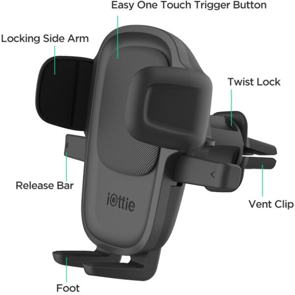 Iottie Easy One Touch 5 Air Vent Mount Black - Afbeelding 7