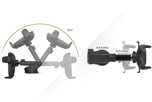 Iottie Easy One Touch Wireless 2 Dash/Windshield Mount 7.5W/10W Black - Afbeelding 8