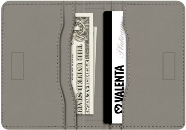 Valenta Leather Card Wallet Snap Grey - Afbeelding 5