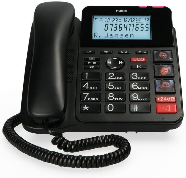 Fysic Fx-8025 Fysic Big Button Bureautelefoon + Antwoordapparaat + Dect Black - Afbeelding 2