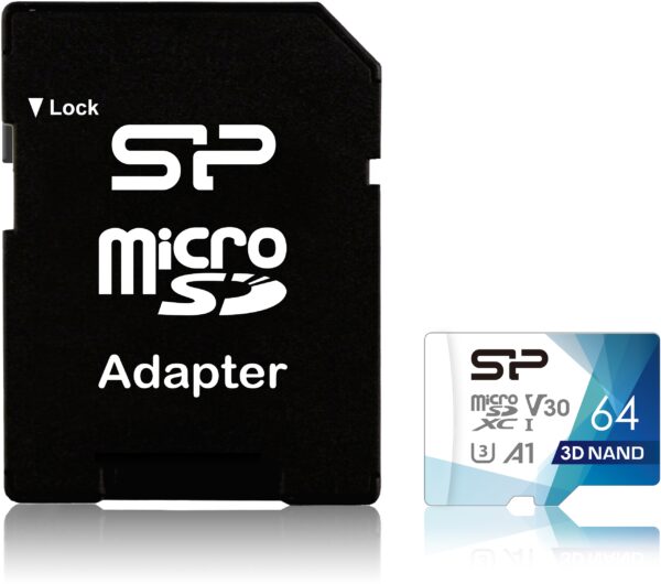 Silicon Power Superior Pro Micro Sdhc Incl. Sd Adapter 64Gb Uhs-1 U3 A1 V30 Class 10 Color