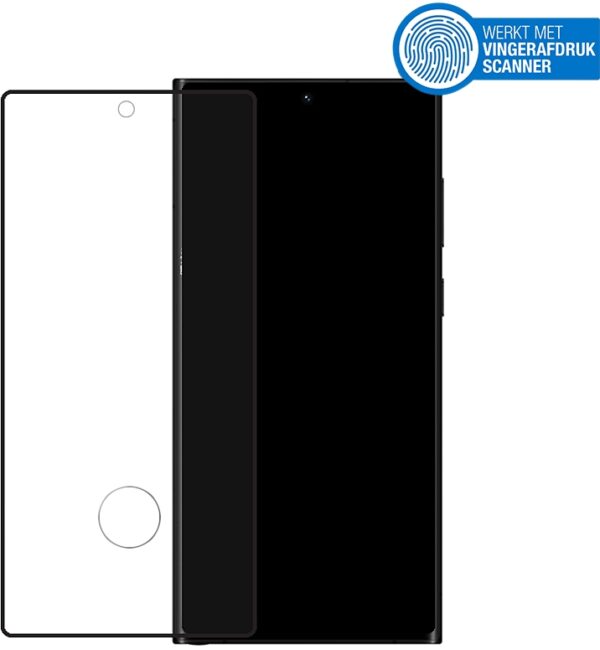 Mobilize Edge-To-Edge Glass Screen Protector Samsung Galaxy S22 Ultra 5G Black Edge Glue