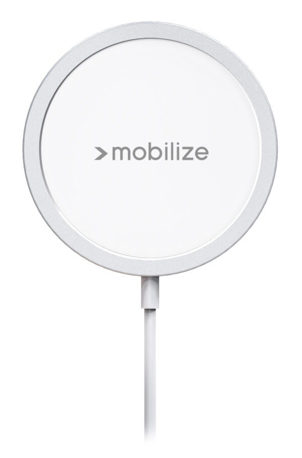 Mobilize Magnetic Wireless Charger Magsafe Compatible 15W White Aluminium - Afbeelding 2