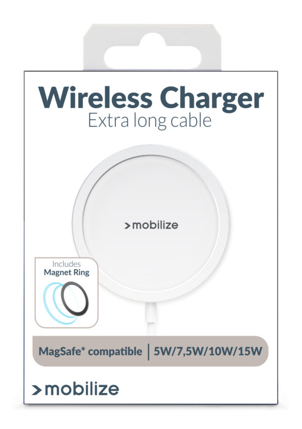 Mobilize Magnetic Wireless Charger Magsafe Compatible 15W White Aluminium - Afbeelding 6