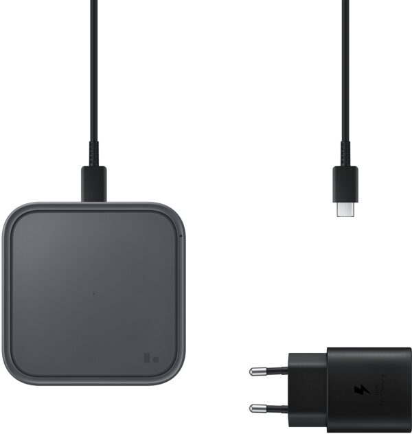 Samsung Ep-P2400Tbegeu Samsung Wireless Qi Charger Pad 15W + Fast Travel Charger 25W Dark Grey