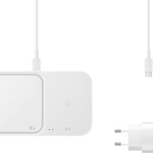 Samsung Ep-P5400Twegeu Samsung Wireless Qi Duo Charger Pad 15W + Fast Travel Charger 25W White