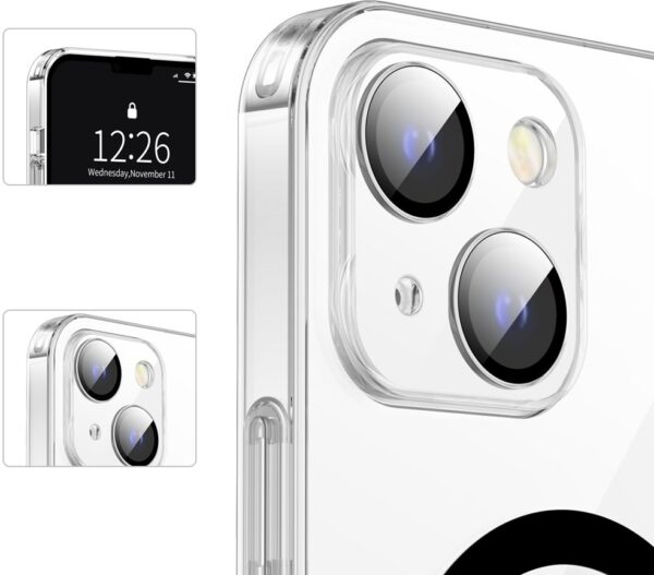 Valenta Tempered Glass Back Cover Magsafe Case Apple Iphone 14 Plus Clear - Afbeelding 8