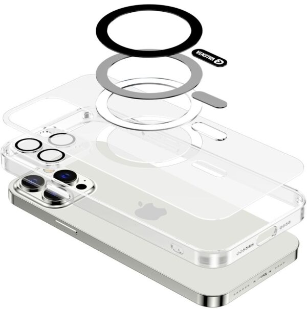 Valenta Tempered Glass Back Cover Magsafe Case Apple Iphone 14 Pro Max Clear - Afbeelding 7