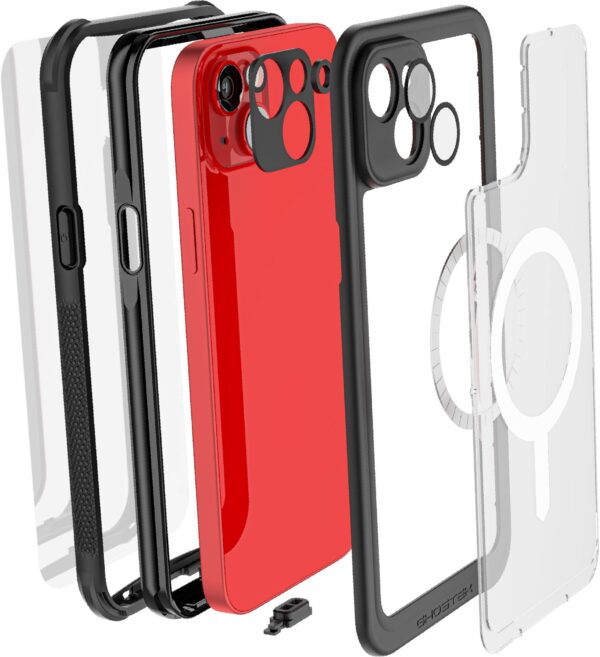 Ghostek Nautical Waterproof Magsafe Case + Belt Swivel Holster Apple Iphone 14 Plus Clear - Afbeelding 12