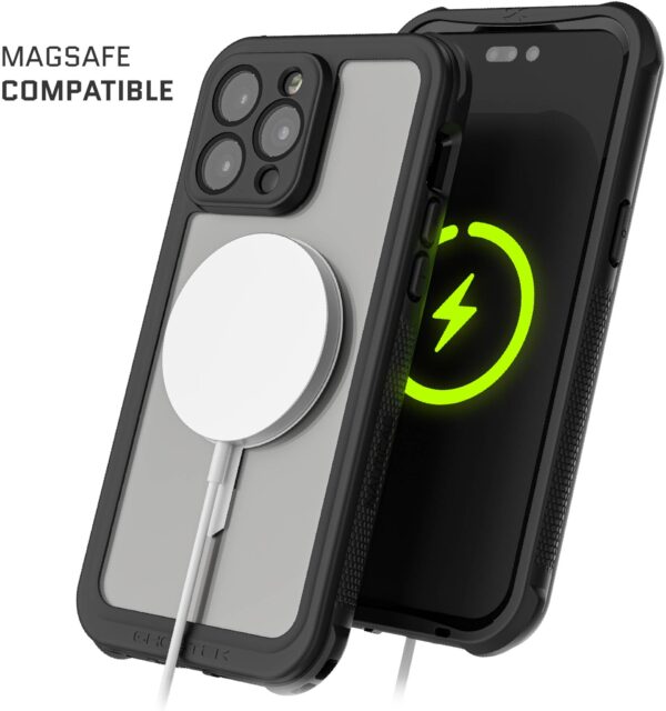 Ghostek Nautical Waterproof Magsafe Case + Belt Swivel Holster Apple Iphone 14 Pro Max Clear - Afbeelding 9