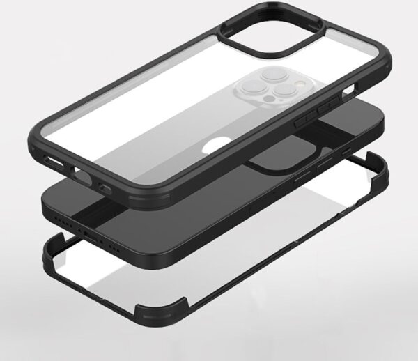 Valenta Tempered Glass Full Cover Bumper Case Apple Iphone 14 Pro Max Black - Afbeelding 2