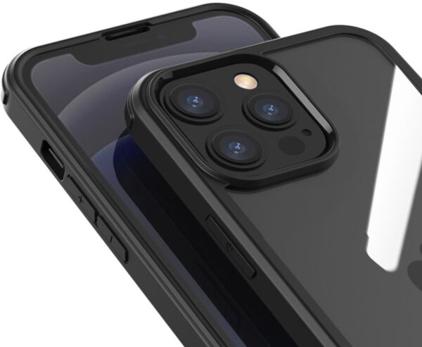 Valenta Tempered Glass Full Cover Bumper Case Apple Iphone 14 Pro Max Black - Afbeelding 3