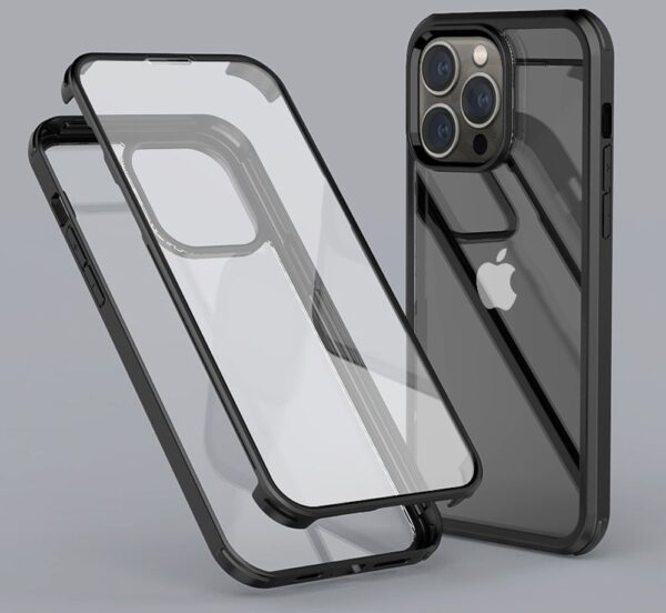 Valenta Tempered Glass Full Cover Bumper Case Apple Iphone 14 Pro Max Black - Afbeelding 6