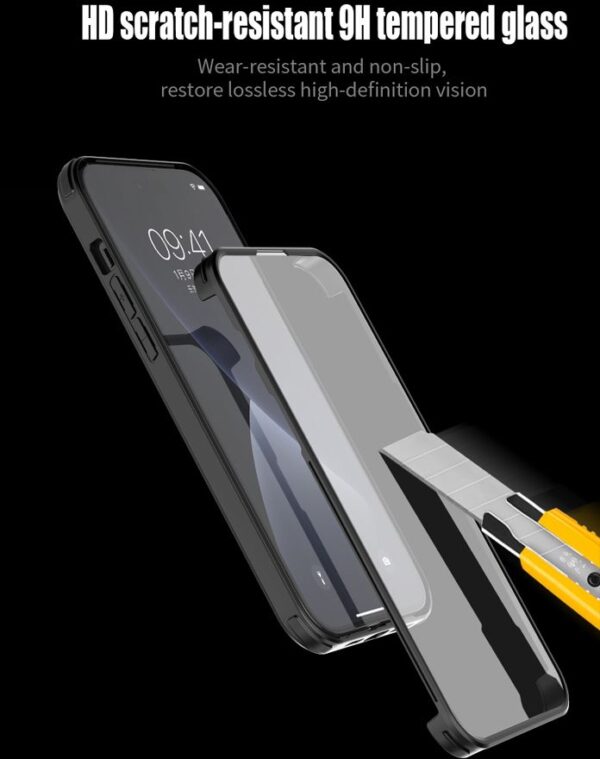 Valenta Tempered Glass Full Cover Bumper Case Apple Iphone 14 Pro Max Black - Afbeelding 7