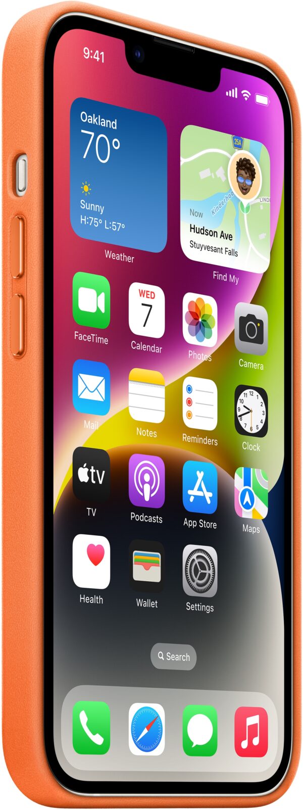 Apple Mpp83Zm/A Apple Leather Case With Magsafe Iphone 14 Orange - Afbeelding 3