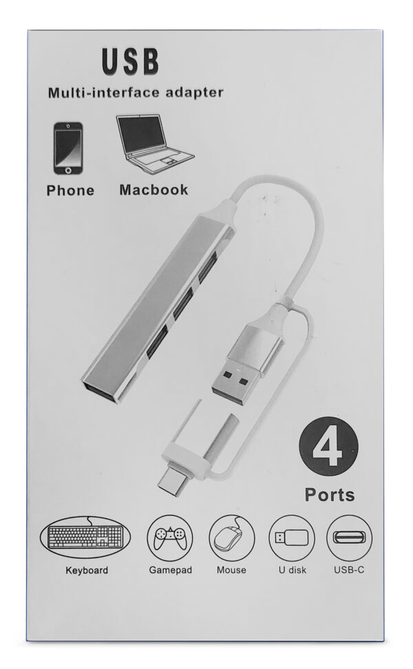 Xccess Usb-C Multi-Hub To 4 Usb Grey - Afbeelding 4