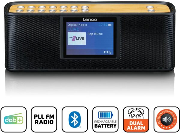 Lenco Pdr-045Bk Lenco Portable Internet Dab+ Bluetooth Radio Black - Afbeelding 7