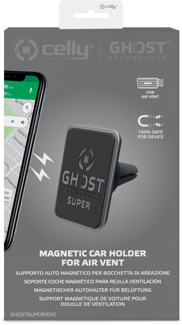 Celly Ghostsupervent Universal Magnetic Car Holder Black - Afbeelding 2