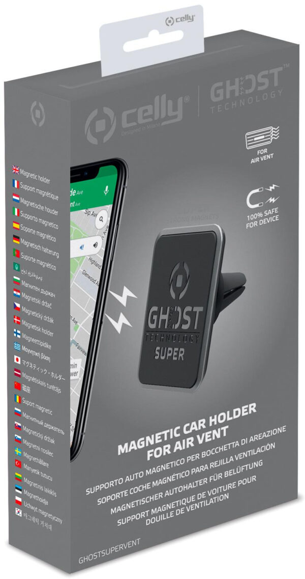 Celly Ghostsupervent Universal Magnetic Car Holder Black - Afbeelding 3