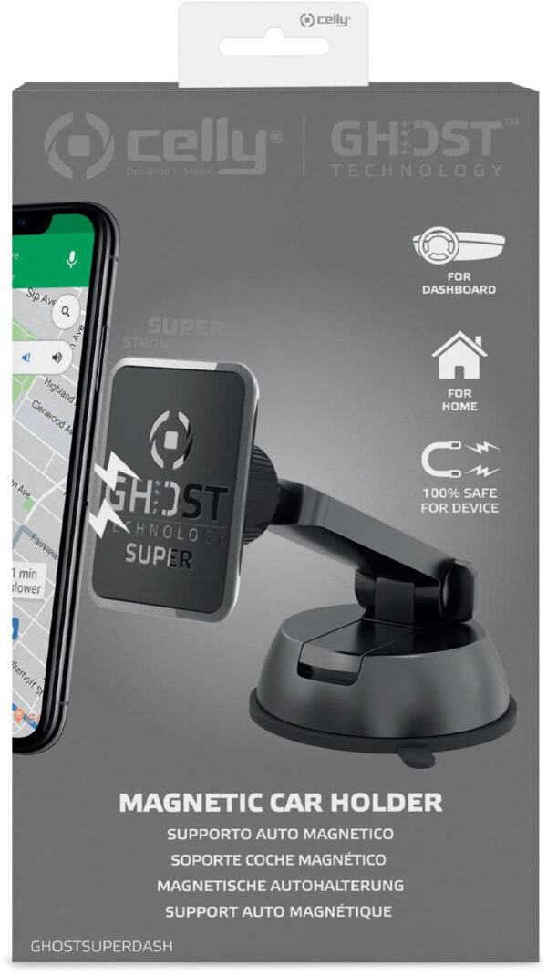 Celly Ghostsuperdash Universal Magnetic Car Holder Black - Afbeelding 4