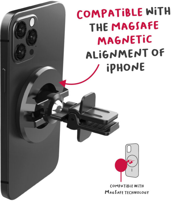 Celly Ghostmag Magsafe Car Holder Black - Afbeelding 7