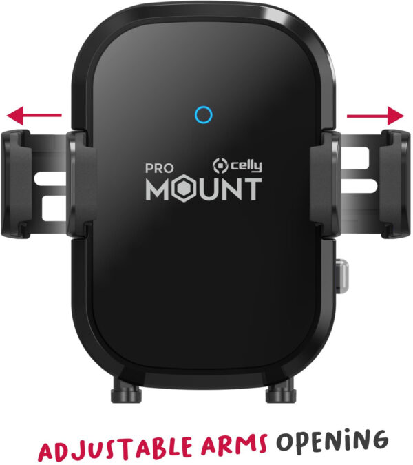 Celly Mountcharge15 Wireless Charger Car Holder 15W Black - Afbeelding 5