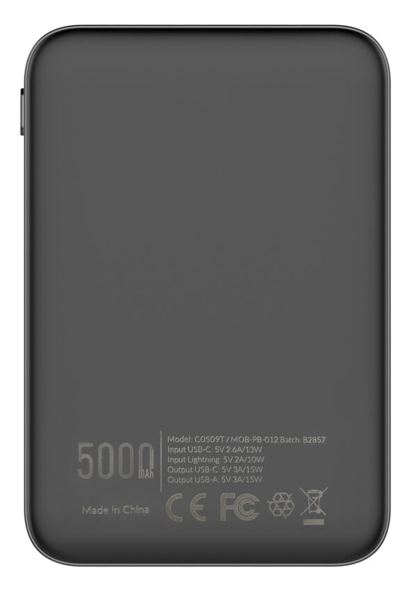 Mobilize Power Bank 5000Mah 15W Black - Afbeelding 2