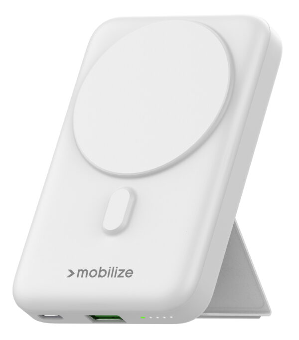 Mobilize Magnetic Wireless Magsafe Compatible Pd Stand Power Bank 10000Mah 15W White