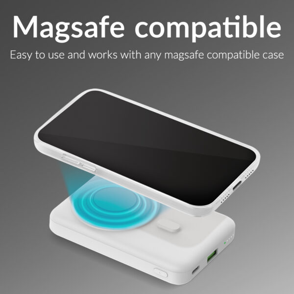 Mobilize Magnetic Wireless Magsafe Compatible Pd Stand Power Bank 10000Mah 15W White - Afbeelding 6