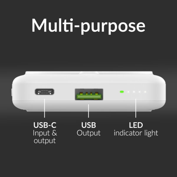 Mobilize Magnetic Wireless Magsafe Compatible Pd Stand Power Bank 10000Mah 15W White - Afbeelding 7