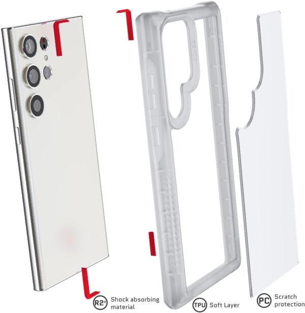 Ghostek Covert 6 Protective Case Samsung Galaxy S23 Ultra 5G Transparent - Afbeelding 5