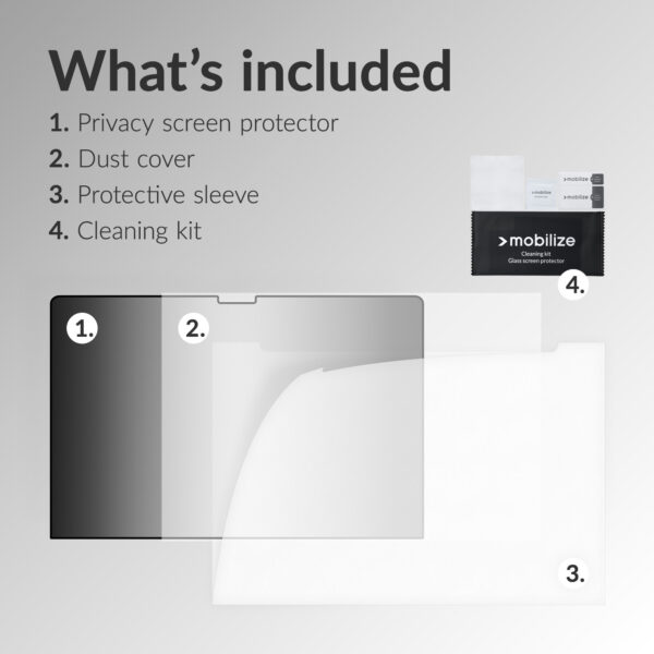 Mobilize Privacy Screen Protector For Apple Macbook Air 13.6Inch (2022 - 2024) - Afbeelding 8